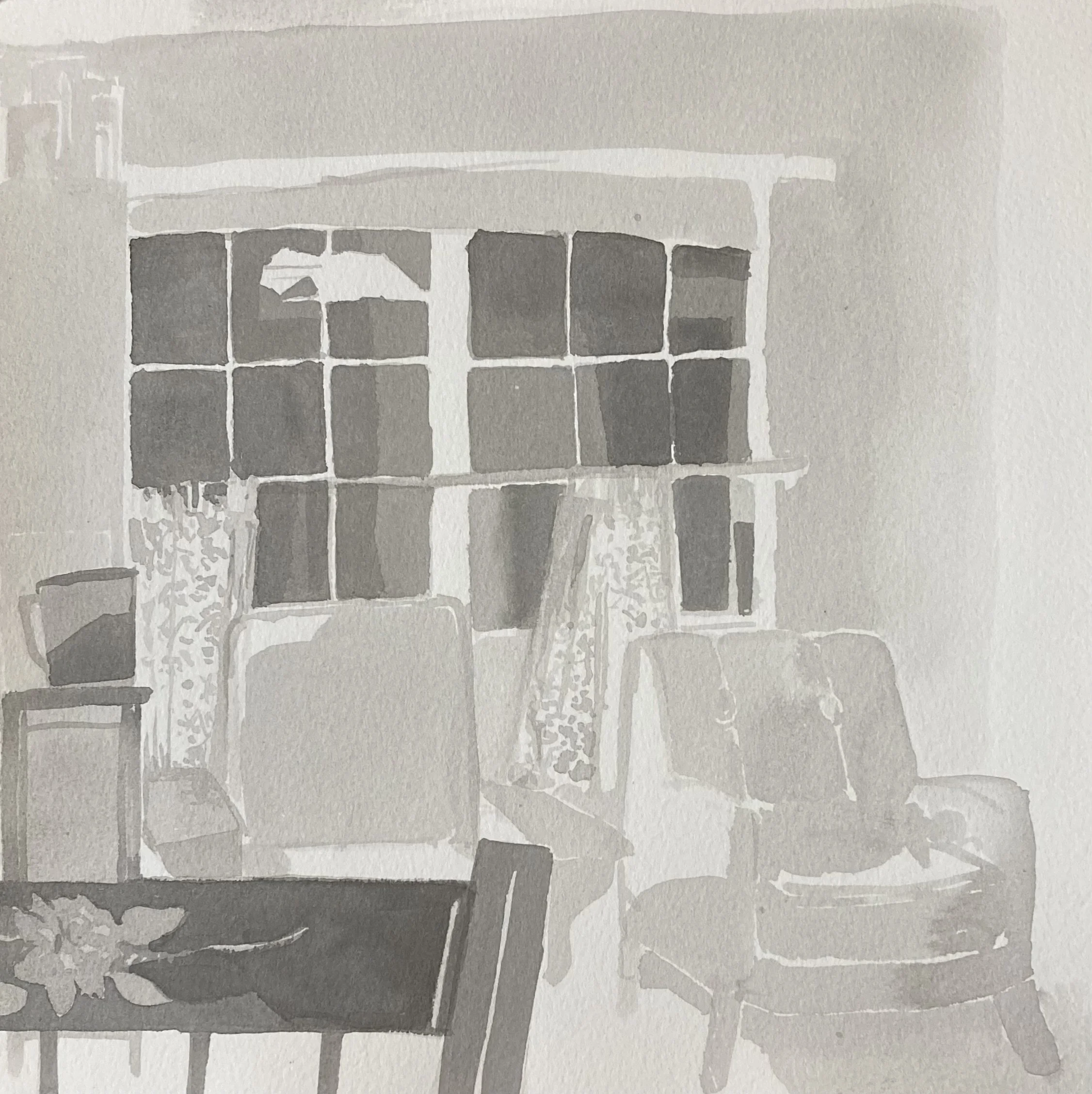 "Nook", Ink, 10" x 1", 2023