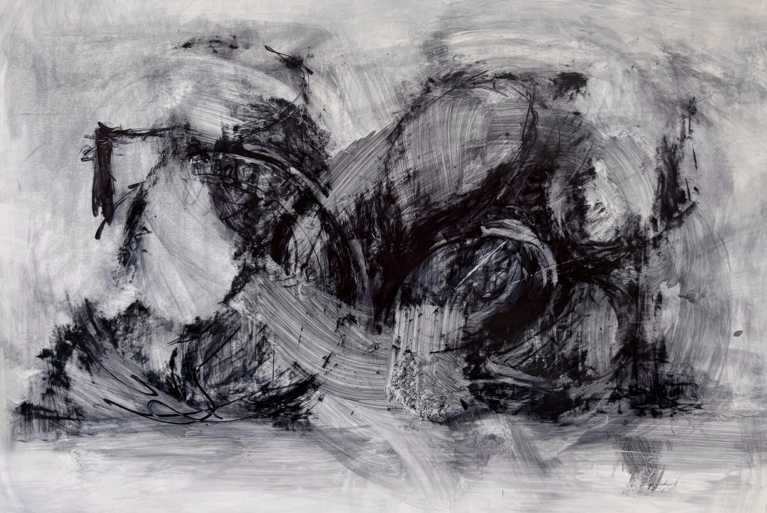 Eileen Mooney, "Numbers Letters, Alcohol Ink on Yupo