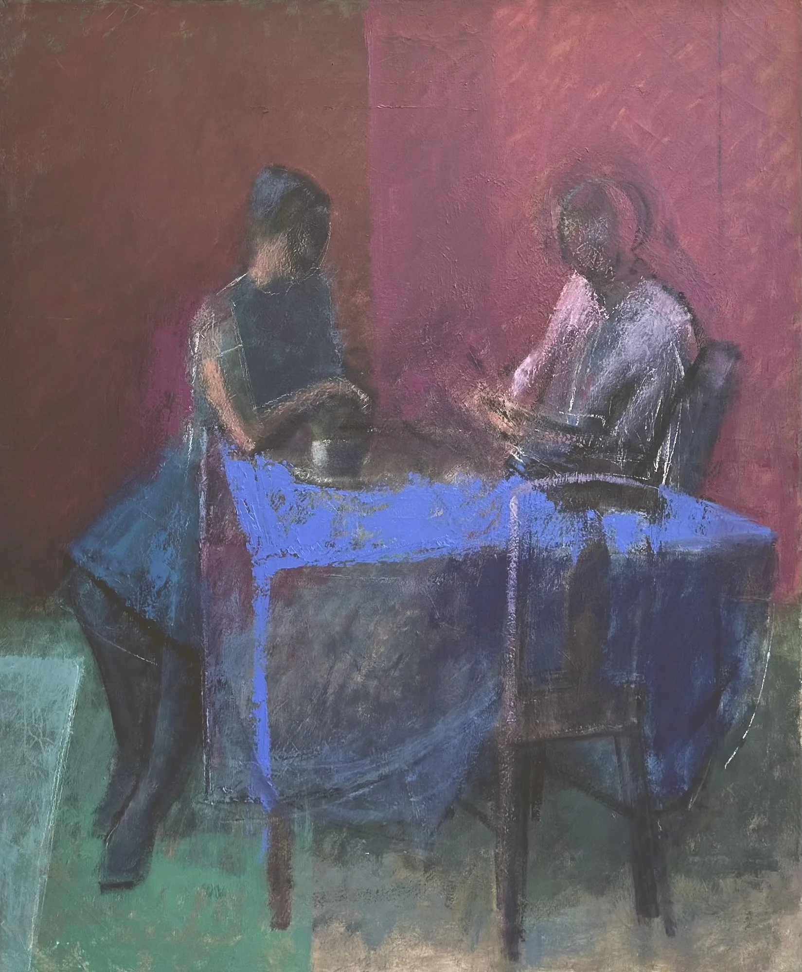 "Interior with Blue Cloth", Oil on Canvas, 46" x 38", 2024
