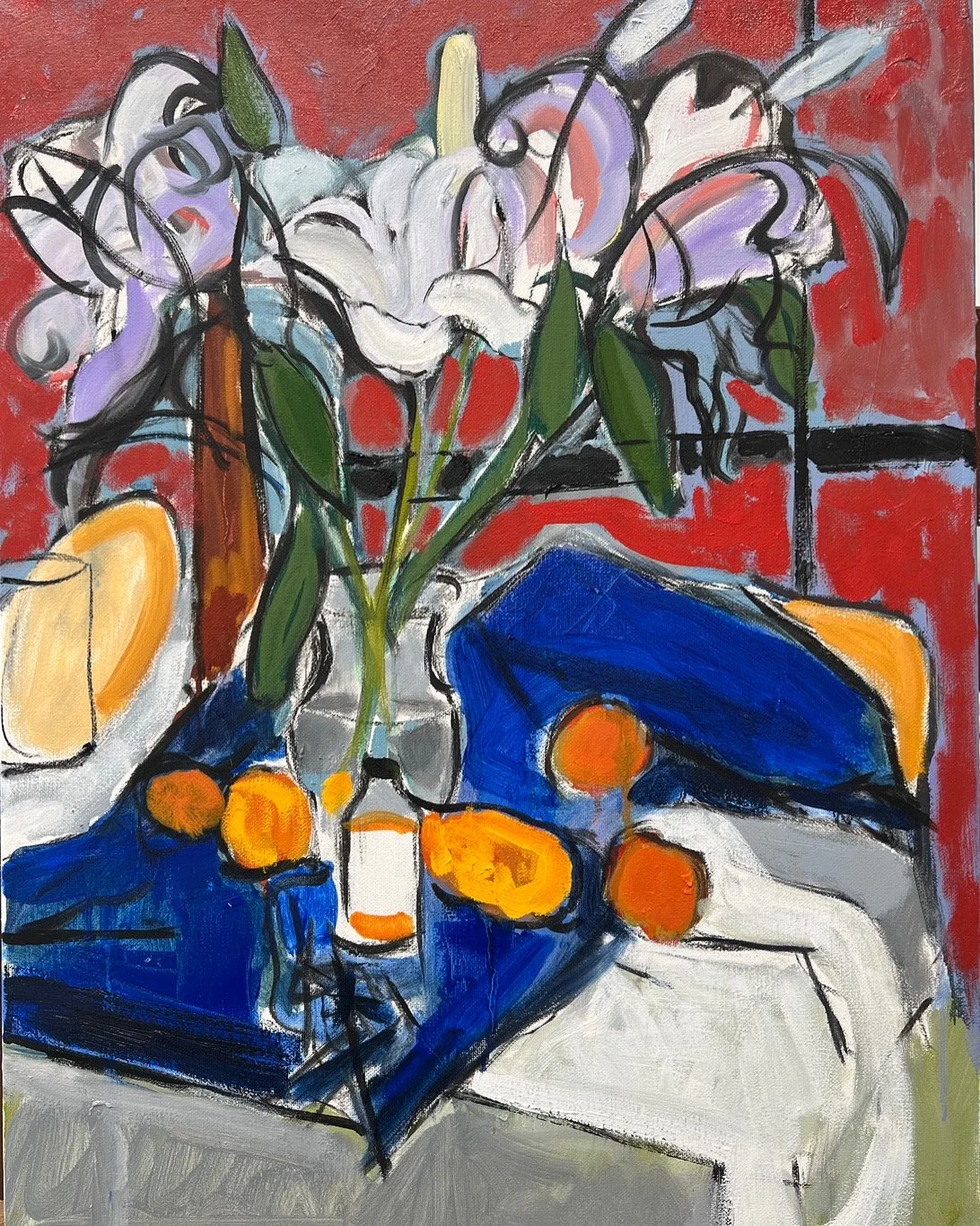 Carlos Velazquez, "Still Life with Lilies, Oil on Canvas, 18" x 24", 2025
