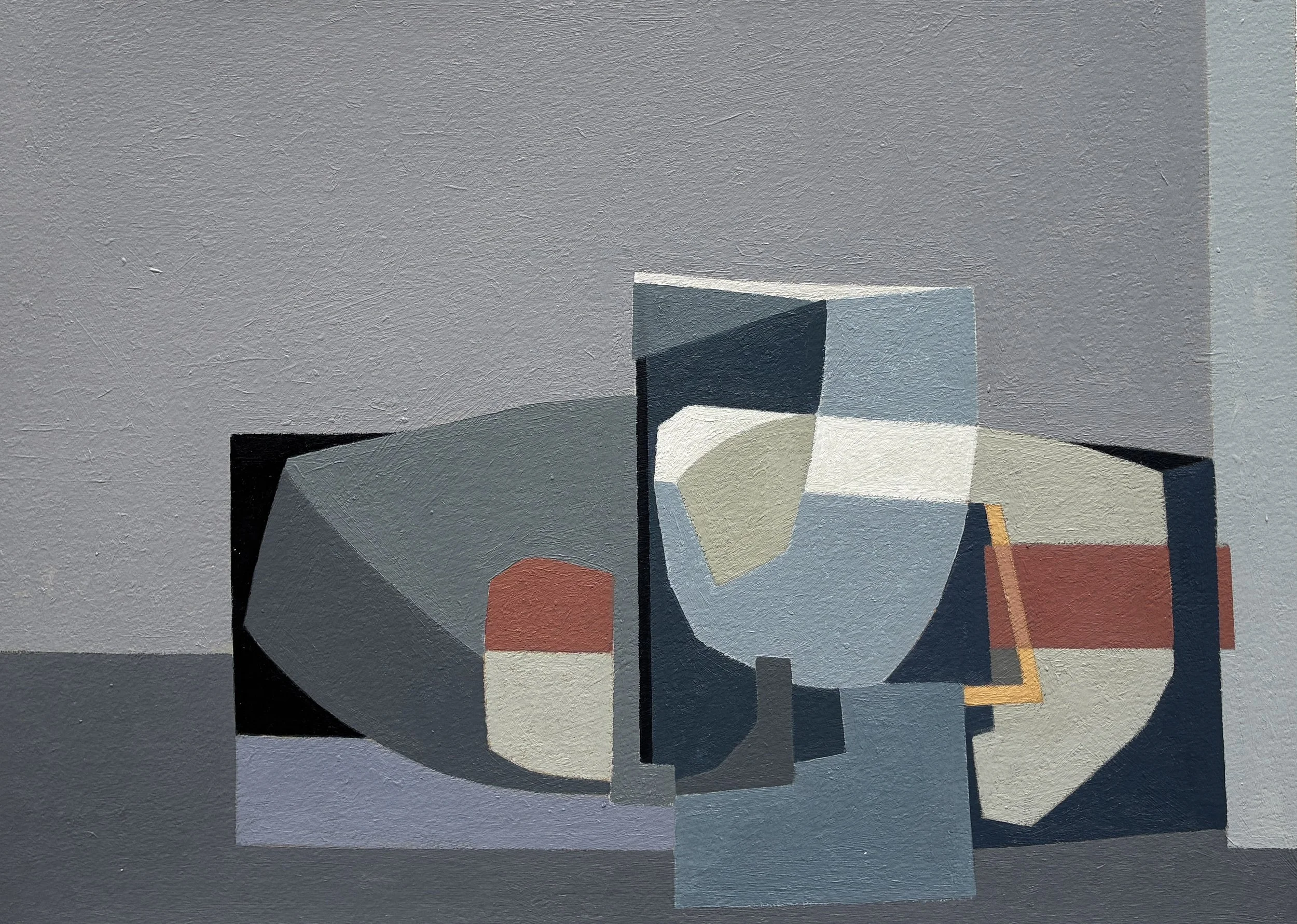 "Game of Draughts", Oil/Paper/Mounted, 19.5" x 36.75", 2025
