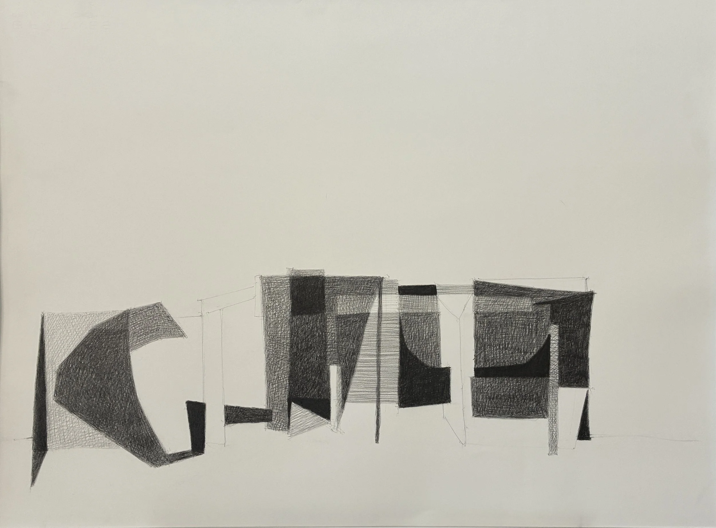 "Untitled 1", Graphite, 22" x 30", 2025