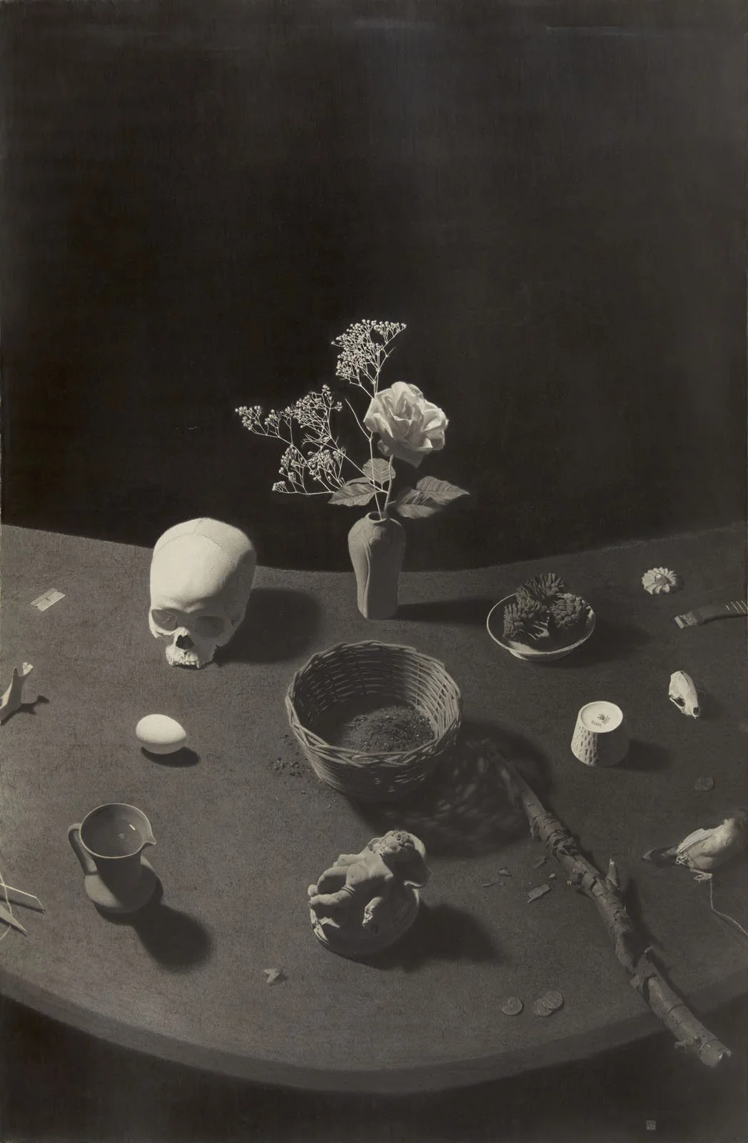 Andrew Marcus, "Dark Still Life", Graphite on Paper, 34" x 18", 2015