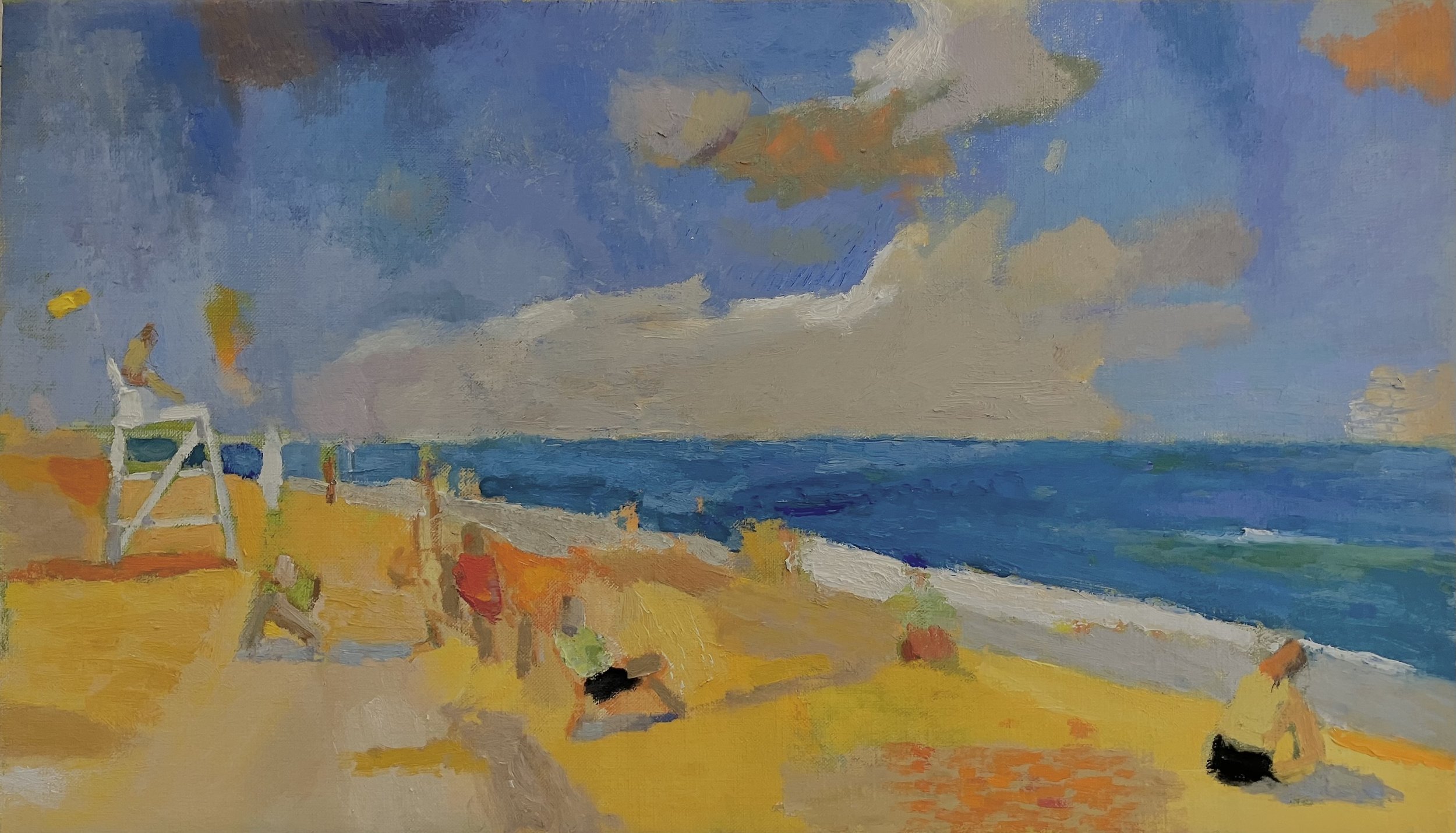 "Beach", Oil on Canvas, 12" x 21", 2021