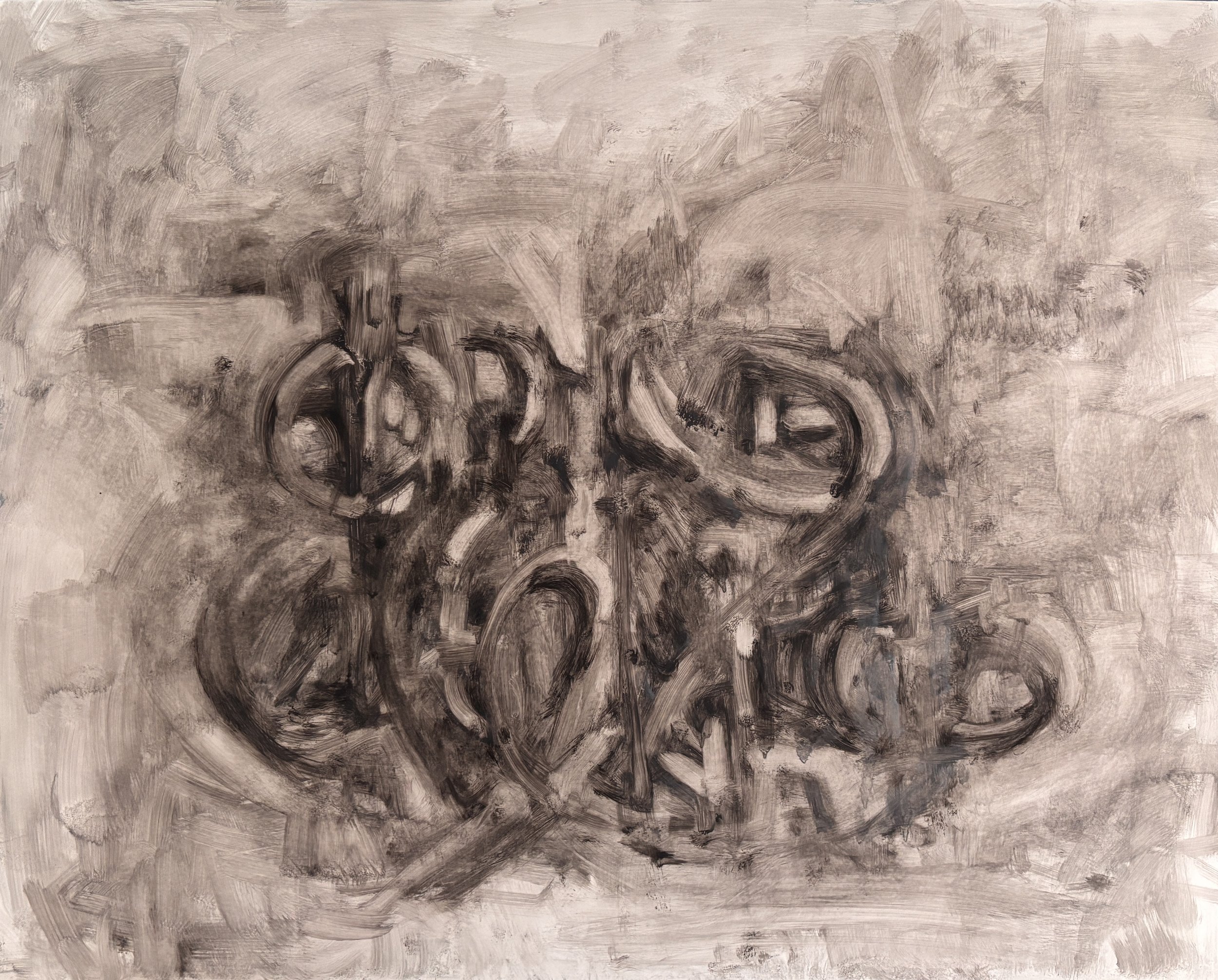 "Untitled Numbers and Letters", Oil on Panel, 16x20 inches