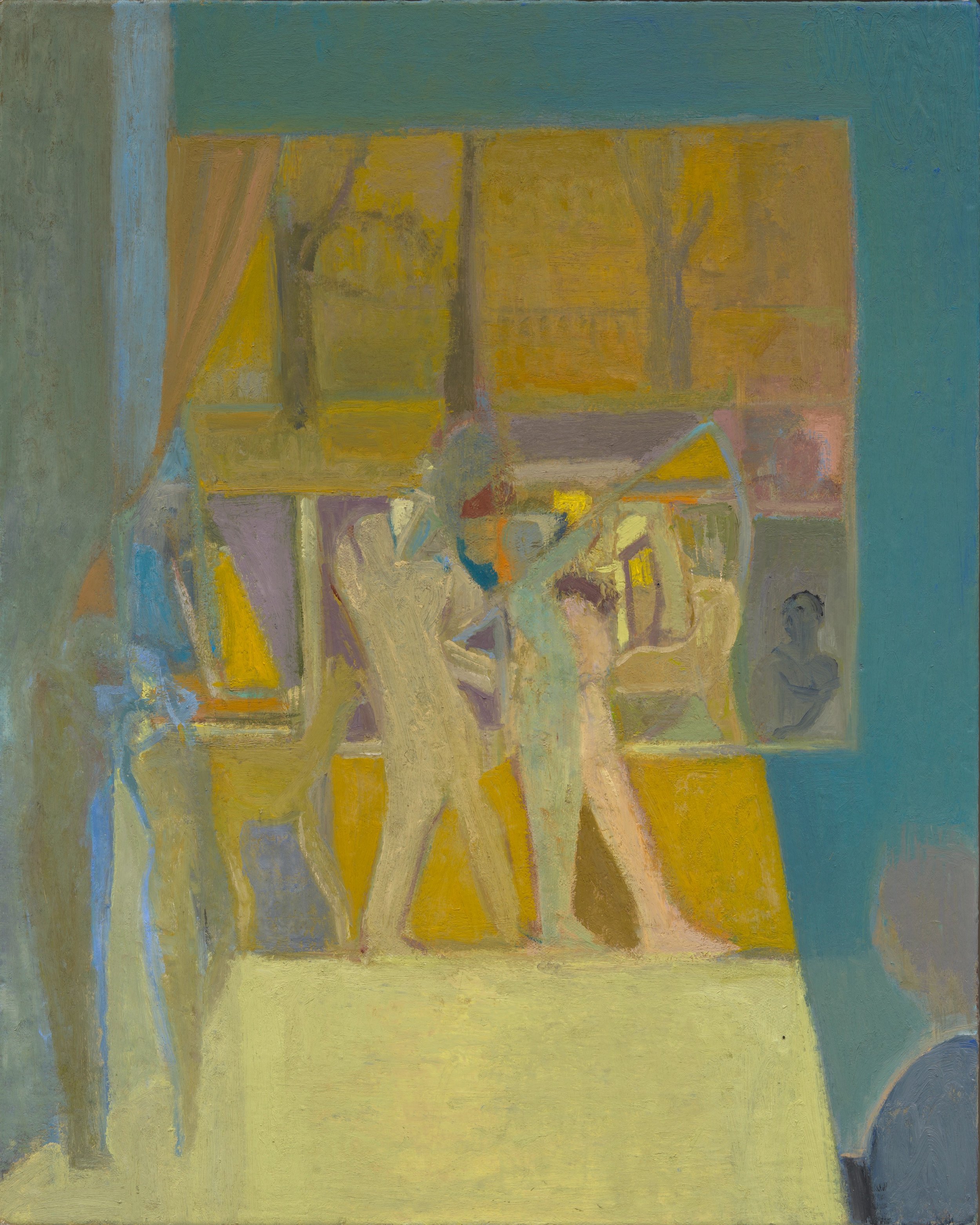 "Gold Light in a Blue Room", 
Oil on canvas, 20 x 16", 2018