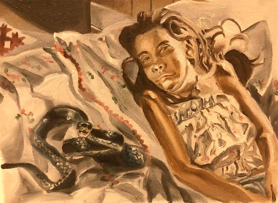 Peter Lopez, "Family Album 8," Oil on loose canvas, 6in x 8in, 2020