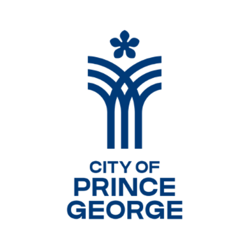 Logo of the City of Prince George, featuring a stylized blue flower and abstract tree design with the text 'City of Prince George' below.