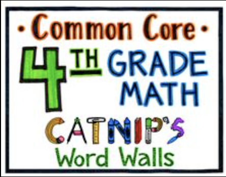 4th Grade Math Word Wall, 4th Grade Math Vocabulary