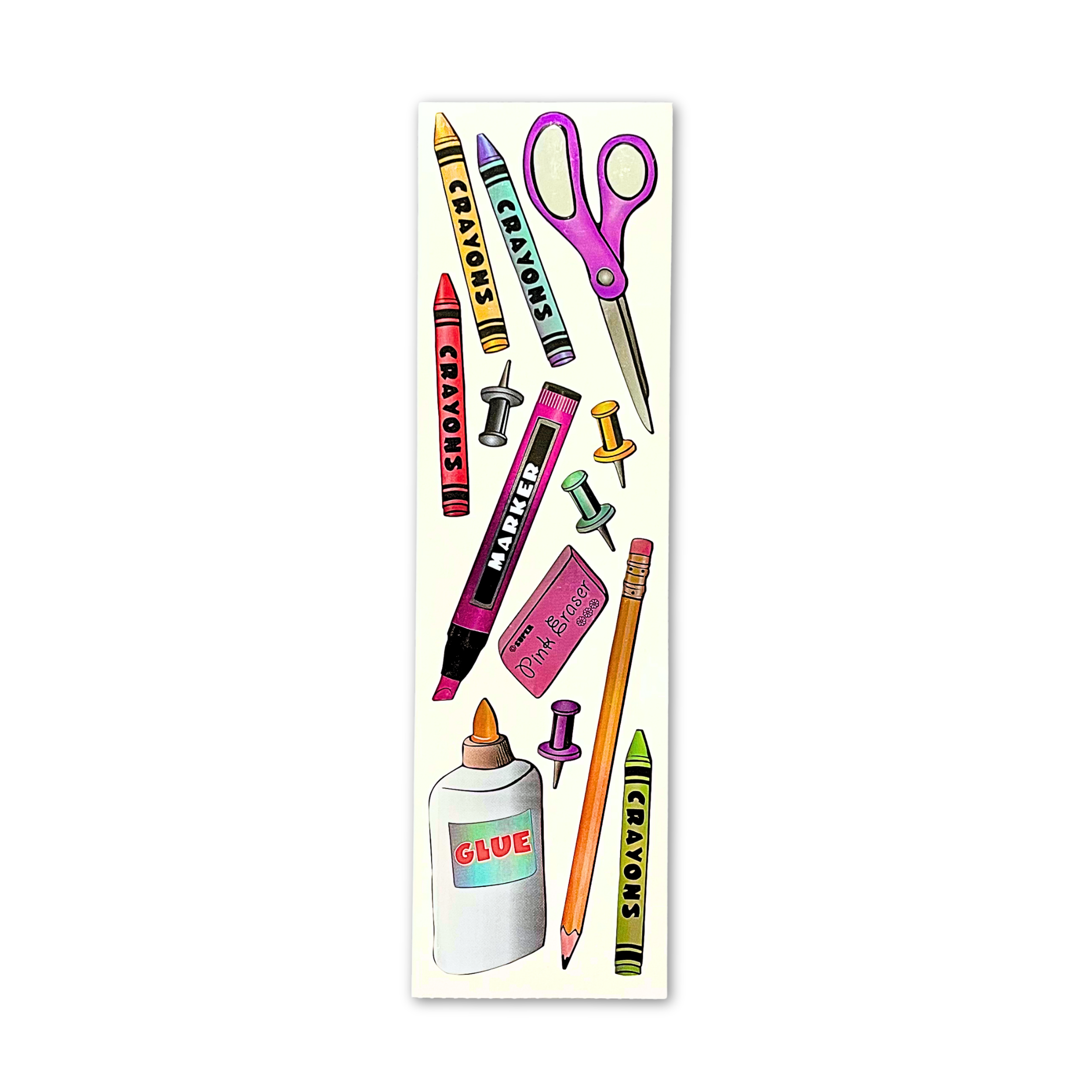 Vintage Hambly Foil Accent School Supplies Stickers