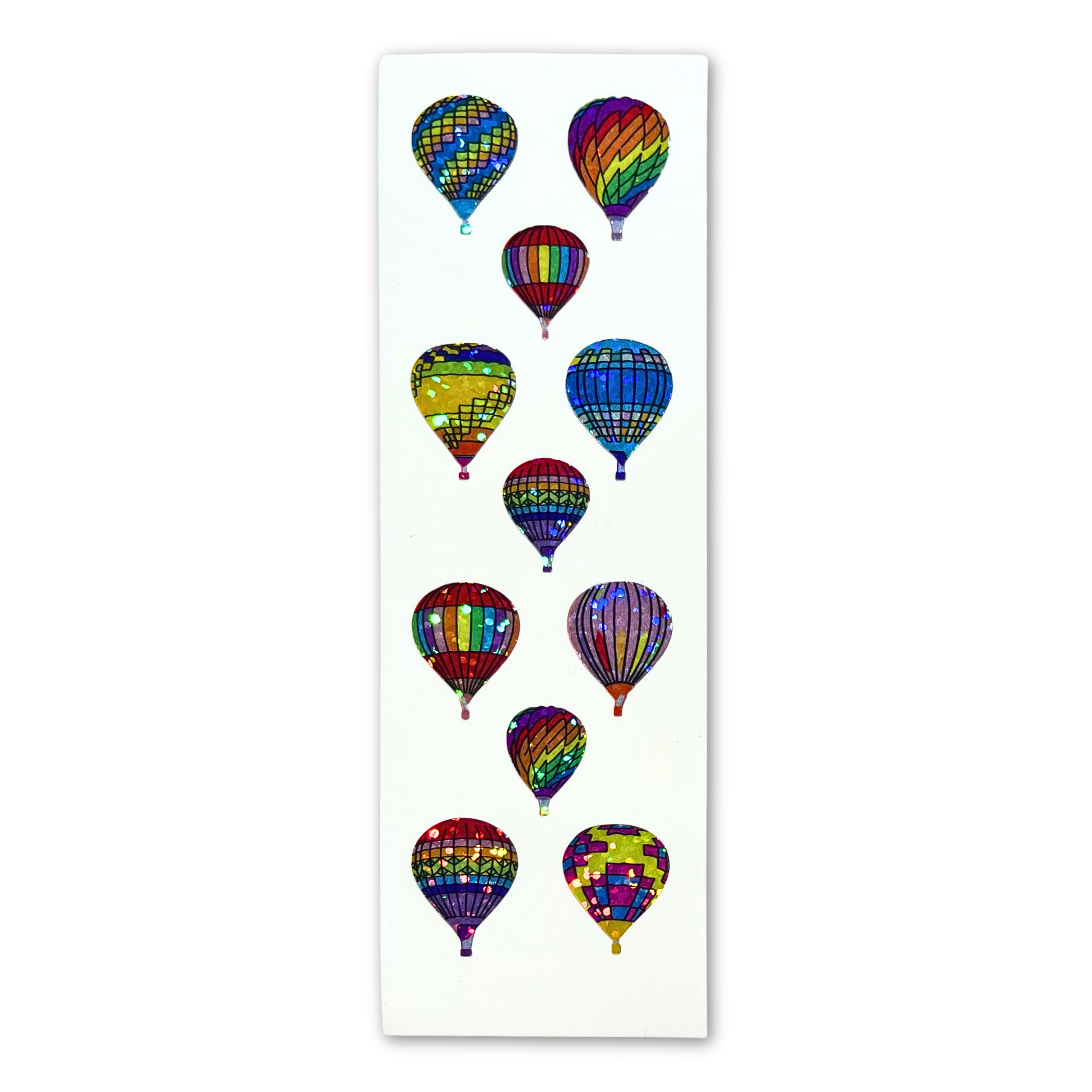 Holographic Glitter Hot Air Balloons Vintage Inspired Stickers