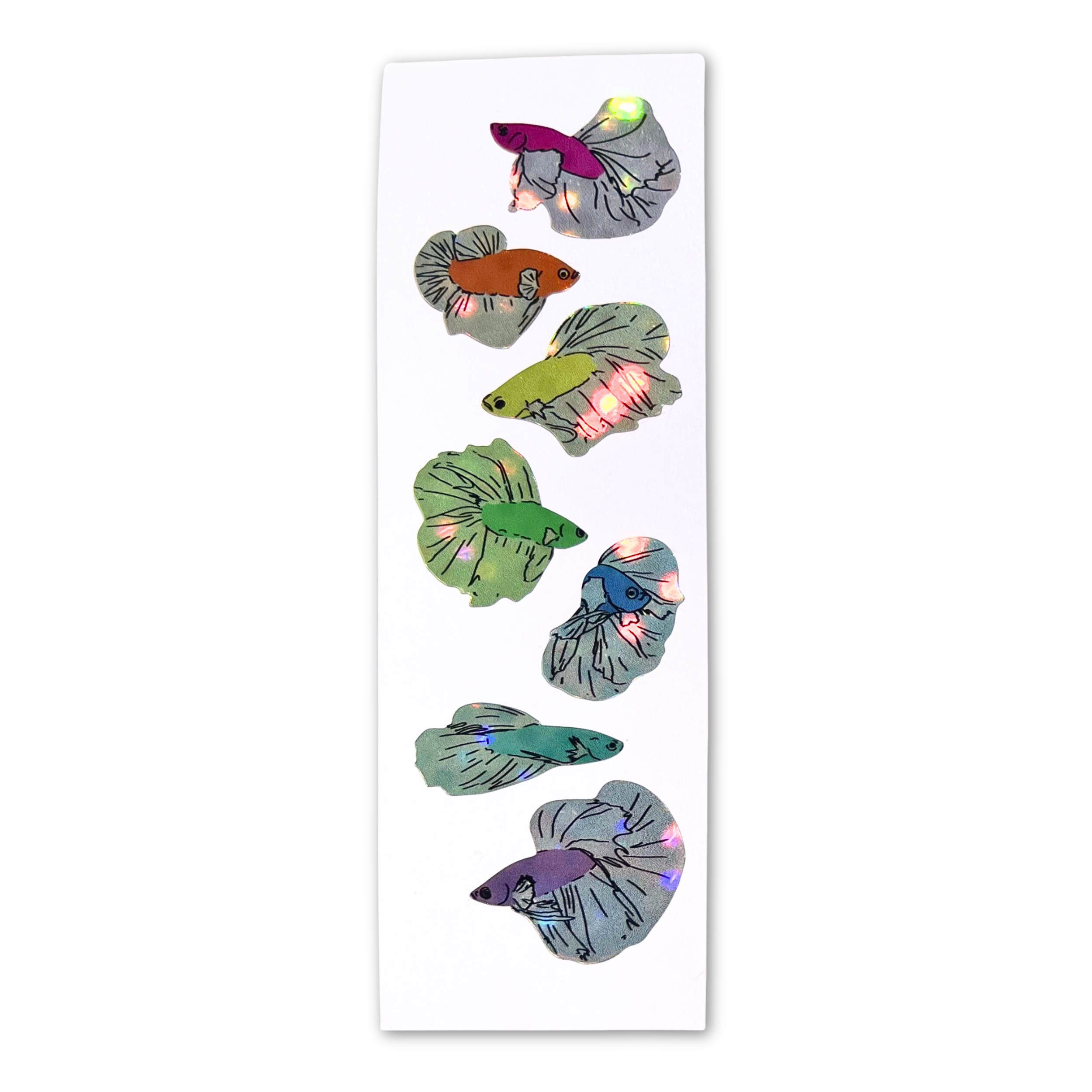 Holographic Dots Betta Fish Vintage Inspired Stickers