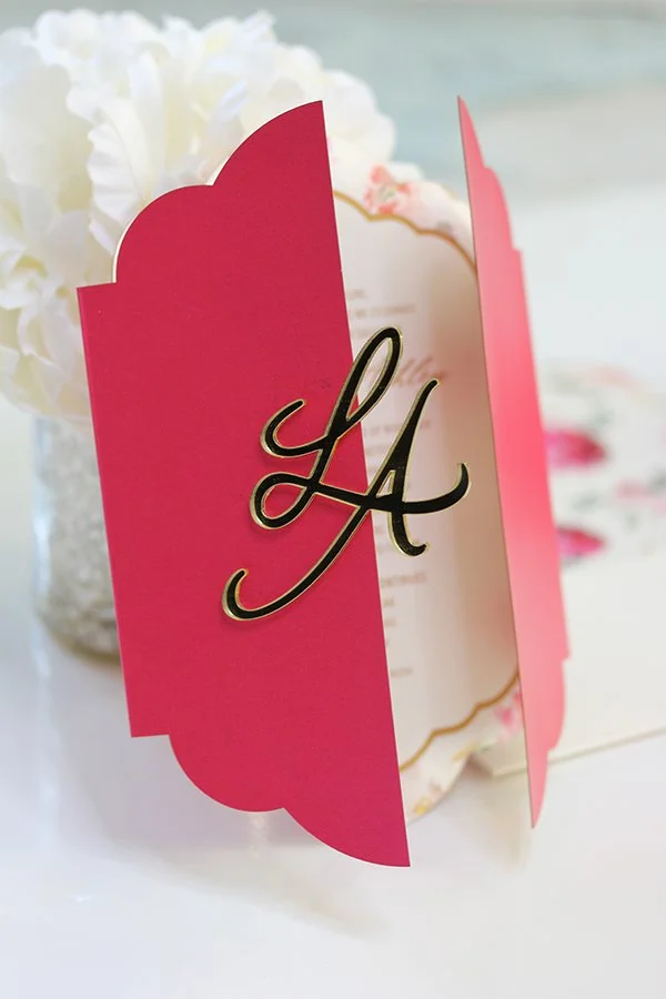 Brittany Velvet Pocket Folder Isabella Invitations