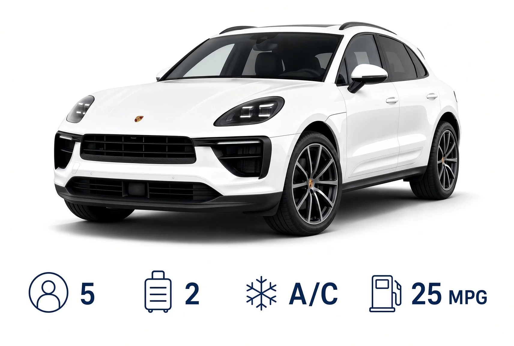 White Porsche Macan rental Phoenix