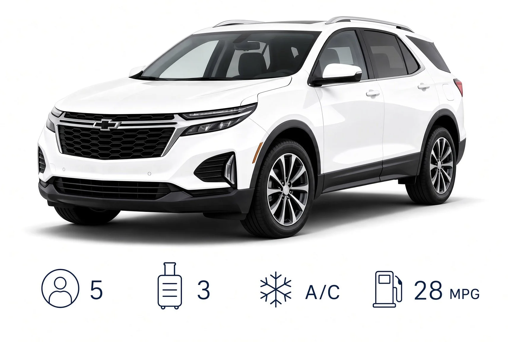 White Chevy Equinox rental Phoenix