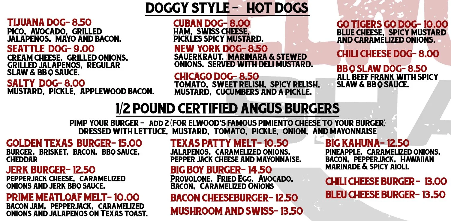 PARK MENU — Elwood's Shack