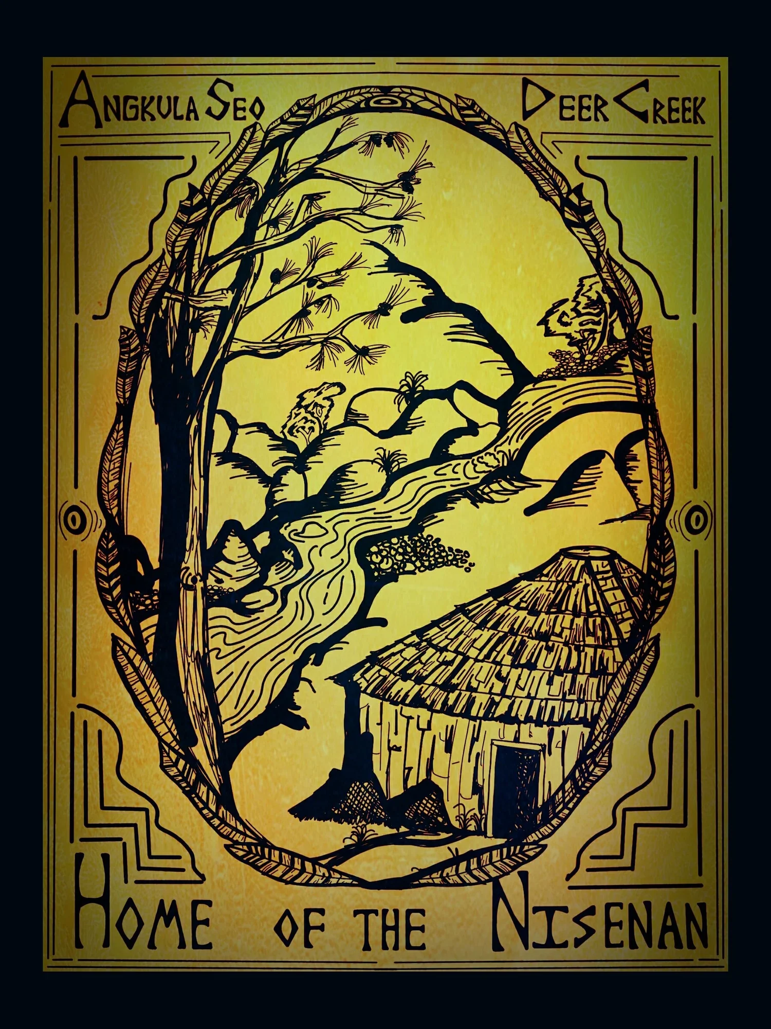 Angkula Seo by Andrew Cerrona. Digital Sketching
___________________________________________ 
The intention behind this piece is to help reclaim a name and space for the Nisenan.