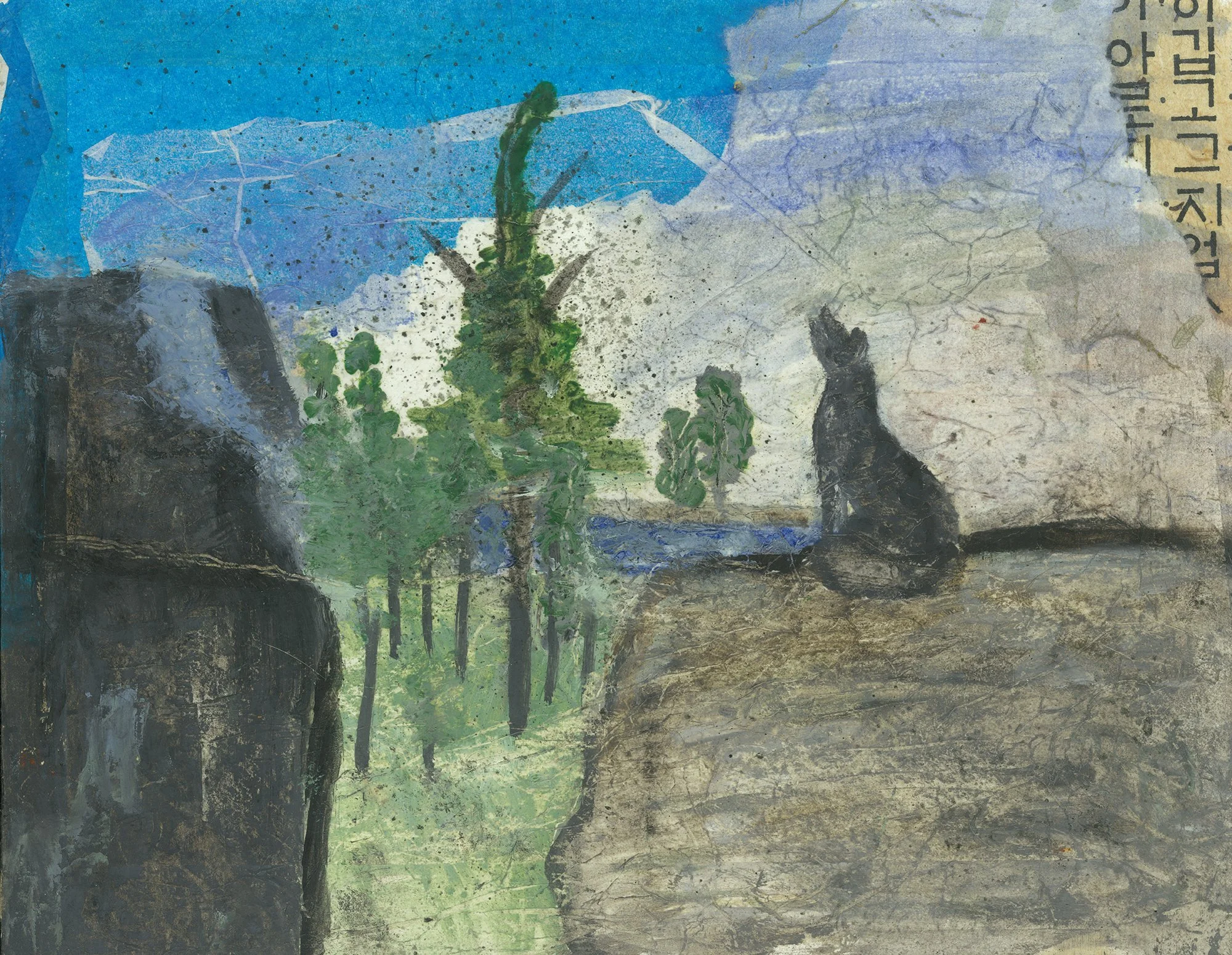 Earth Minerals in Painting, a Workshop with Tribal Members. Artwork by NCR Nisenan Tribal Member: Ginger Covert. Mixed media using papers, charcoal, and mineral paints
___________________________________________
With Earth Artist, Jennifer Rugge, Tri