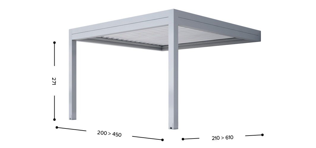 Gibus Med Twist Louvre Roof Bioclimatic Pergola - Configuration - Front Leaning - 2 Posts (1).jpg