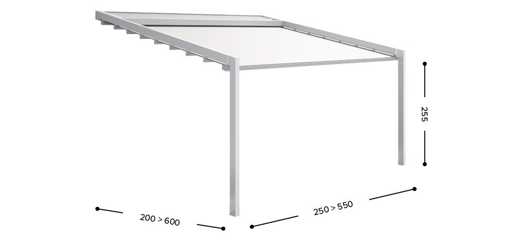 Gibus Med Luce Retractable All Weather Sloped Patio Pergola - 2 Front Posts - Measurements.jpg