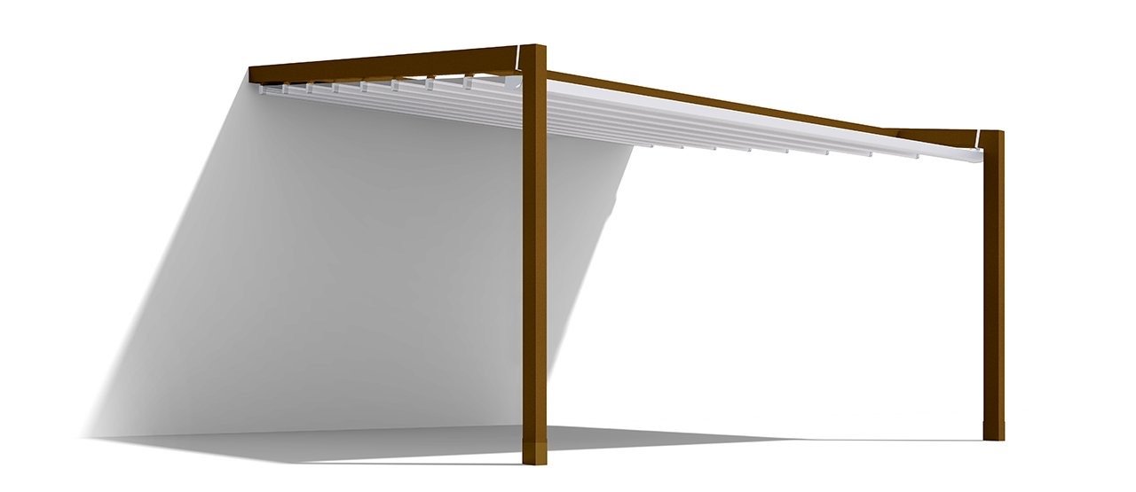 Gibus Med Luce Retractable All Weather Sloped Patio Pergola - Frame Colour - Corten.jpg