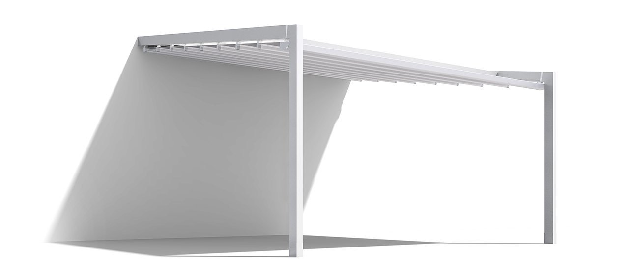 Gibus Med Luce Retractable All Weather Sloped Patio Pergola - Frame Colour - White-Ral - 9010.jpg