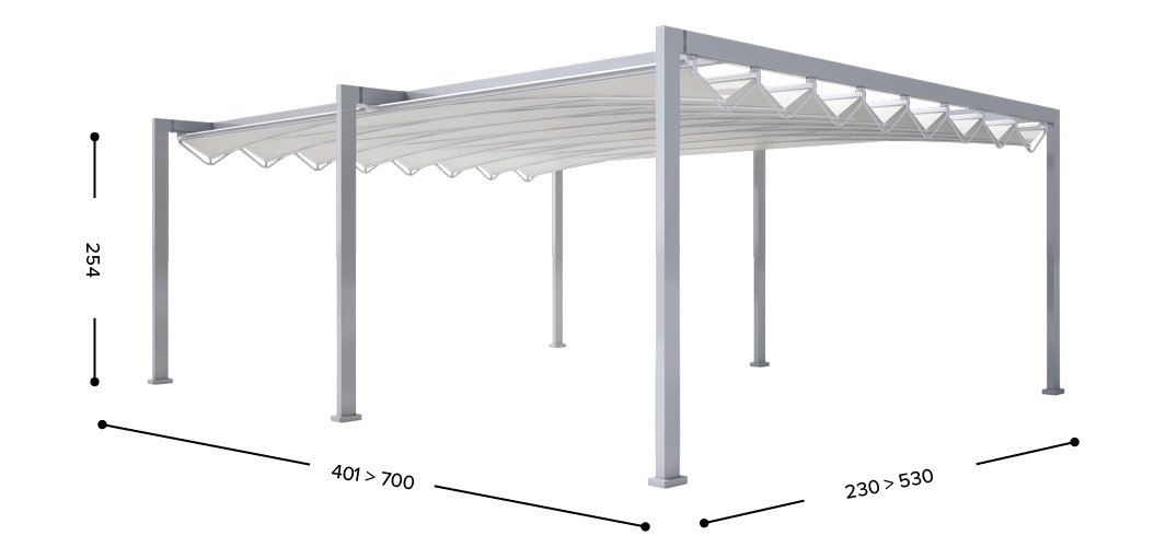 Gibus Med Open Fly Retractable All Weather Patio Pergola - Island Version - 6 Posts (1).jpg