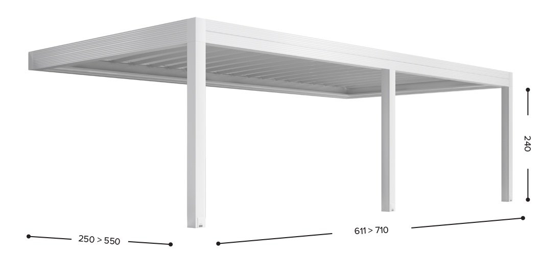 Gibus Med Zenit - All Weather Retractable Flat Roof Pergola & Canopy - Lateral Leaning 3 Front Posts (1).jpg