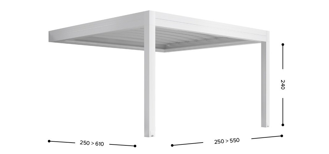 Gibus Med Zenit - All Weather Retractable Flat Roof Pergola & Canopy - Wall Leaning 2 Front Posts (1).jpg