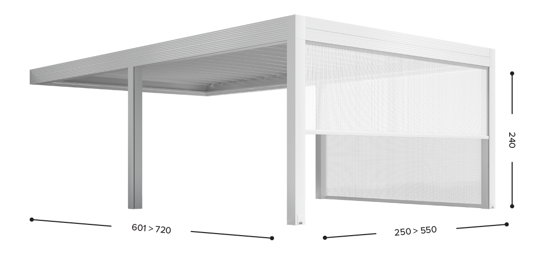 Gibus Med Azimut Retractable All Weather Roof Patio Garden Pergola - Frontal Leaning - 4 Posts.png