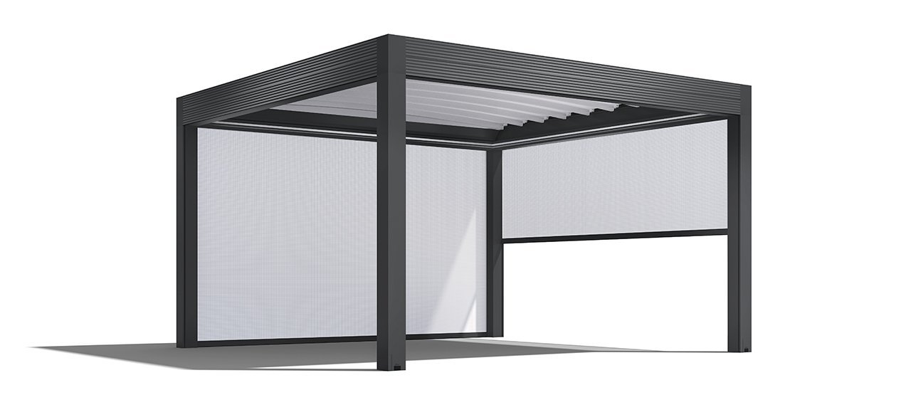 Gibus Med Azimut Retractable All Weather Roof Patio Garden Pergola - Anthracite 416 Gibus Sable.jpg