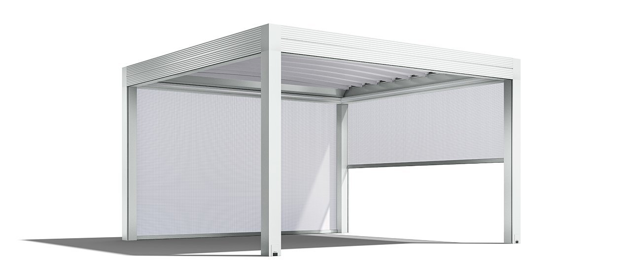 Gibus Med Azimut Retractable All Weather Roof Patio Garden Pergola - Light Inox Gibus Metallic.jpg