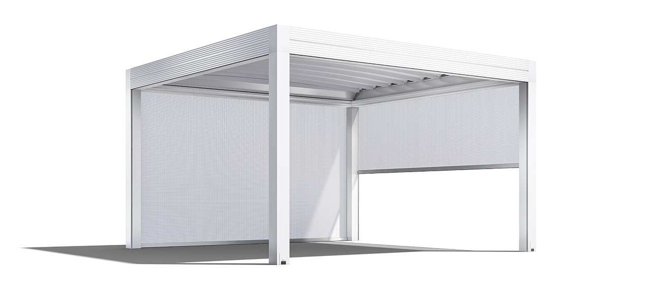 Gibus Med Azimut Retractable All Weather Roof Patio Garden Pergola - White Ral 9010 Satin.jpg