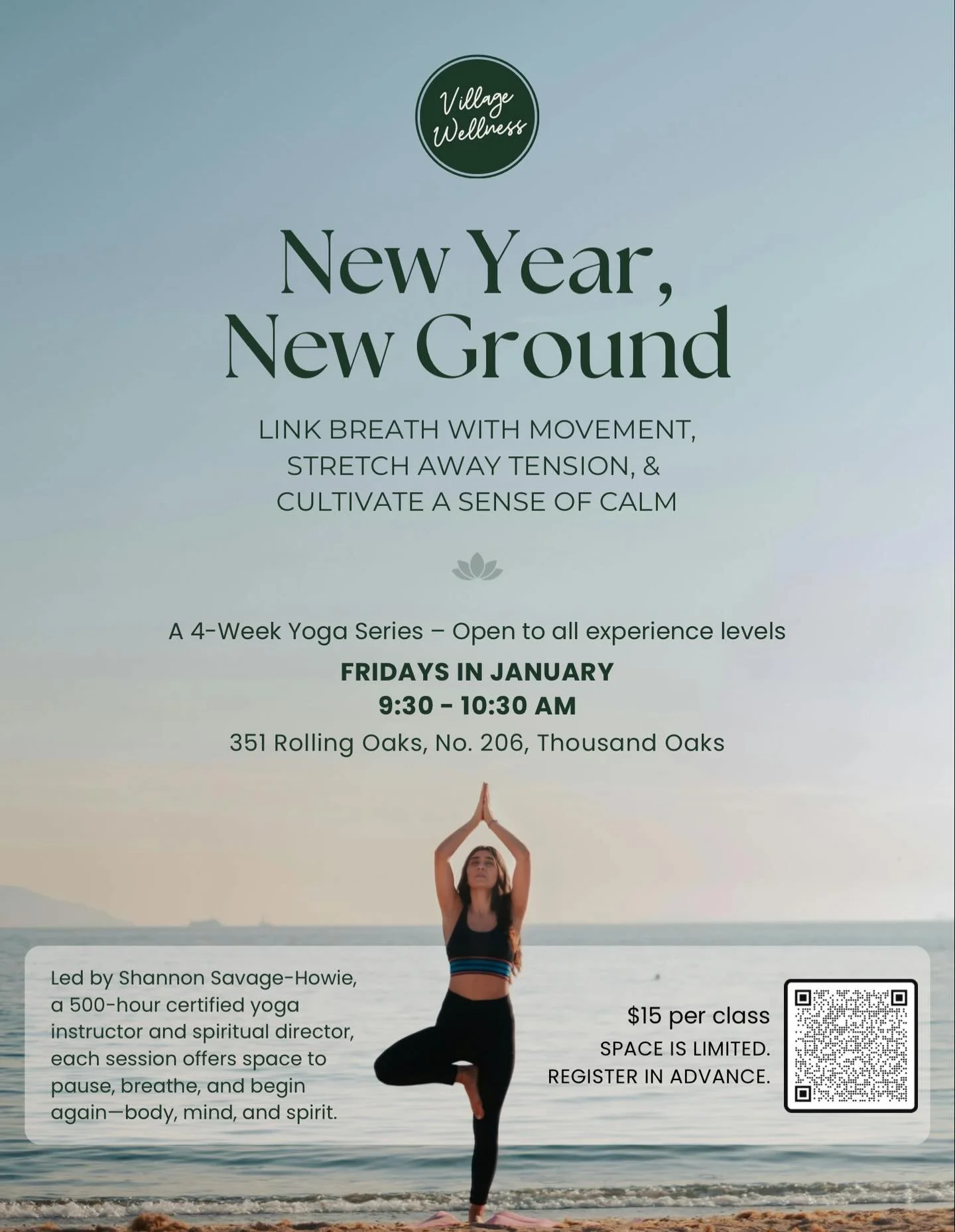 ✨ New Year, New Ground ✨
Start 2026 with intention, ease, and a little extra space in your body and mind. Join our gentle 4-week yoga series designed to help you feel grounded, connected, and truly at home in your body. 🌿🧘&zwj;♀️ 

Every Friday mor