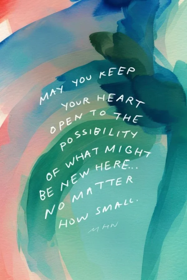 START OVER, EVEN IN THE SMALLEST WAY