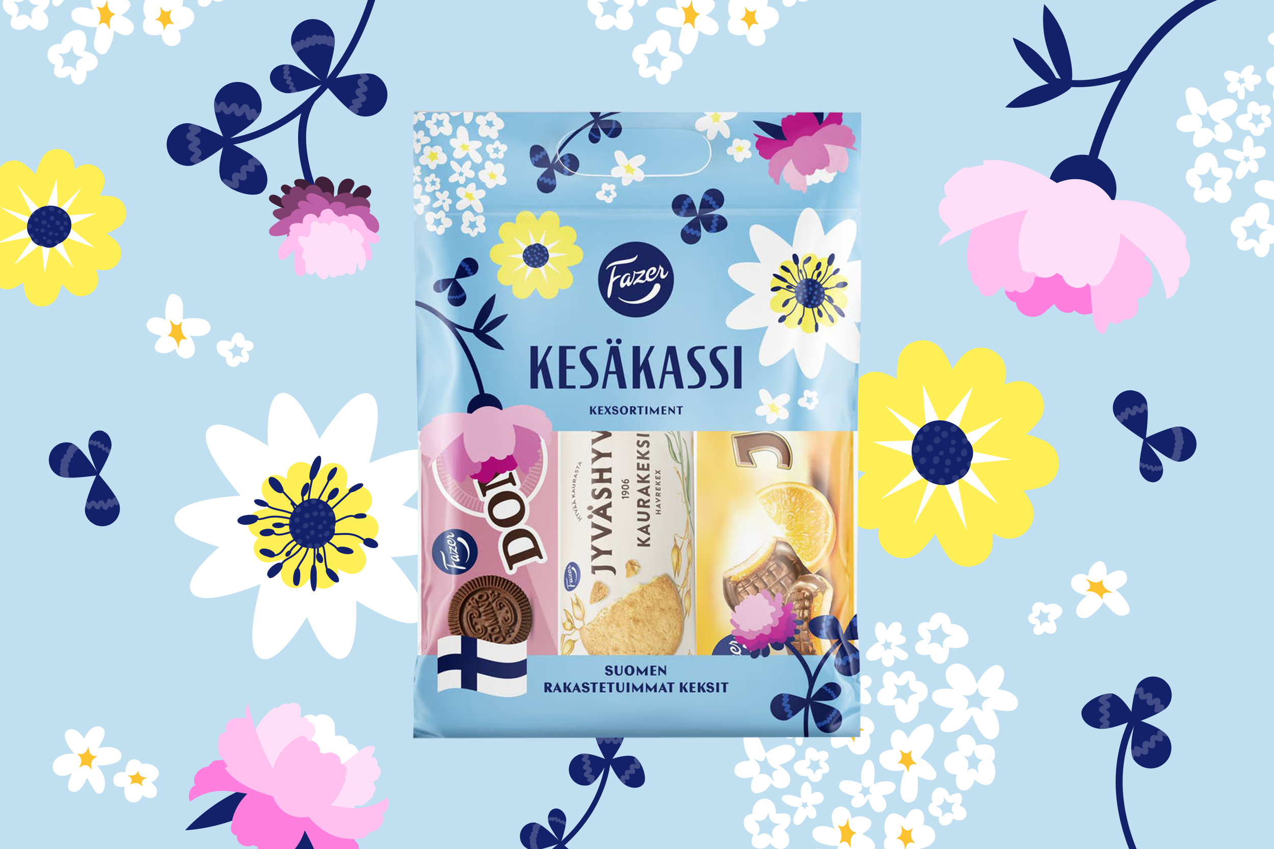 Packaging & Illustration: Fazer Kesäkassi