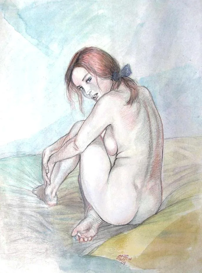 Studio di nudo. Matite e acquarelli su carta, 2009