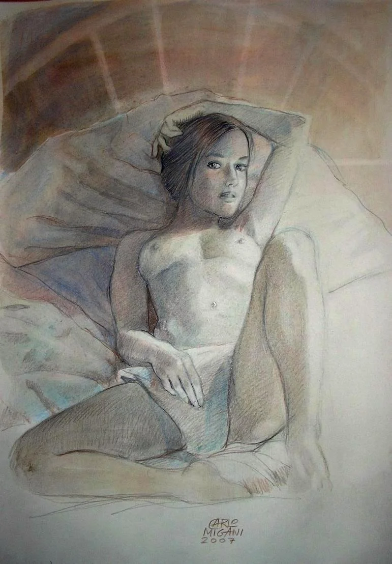 Studio di Nudo. Matite e acquarelli su carta, 2007