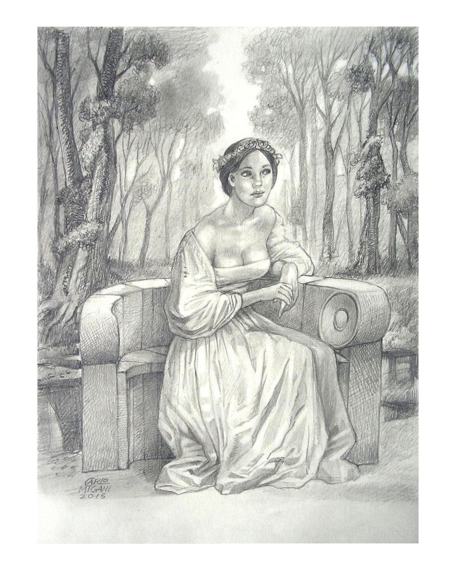 Ninfa. Matite e punta d'argento, 2015 - collezione privata