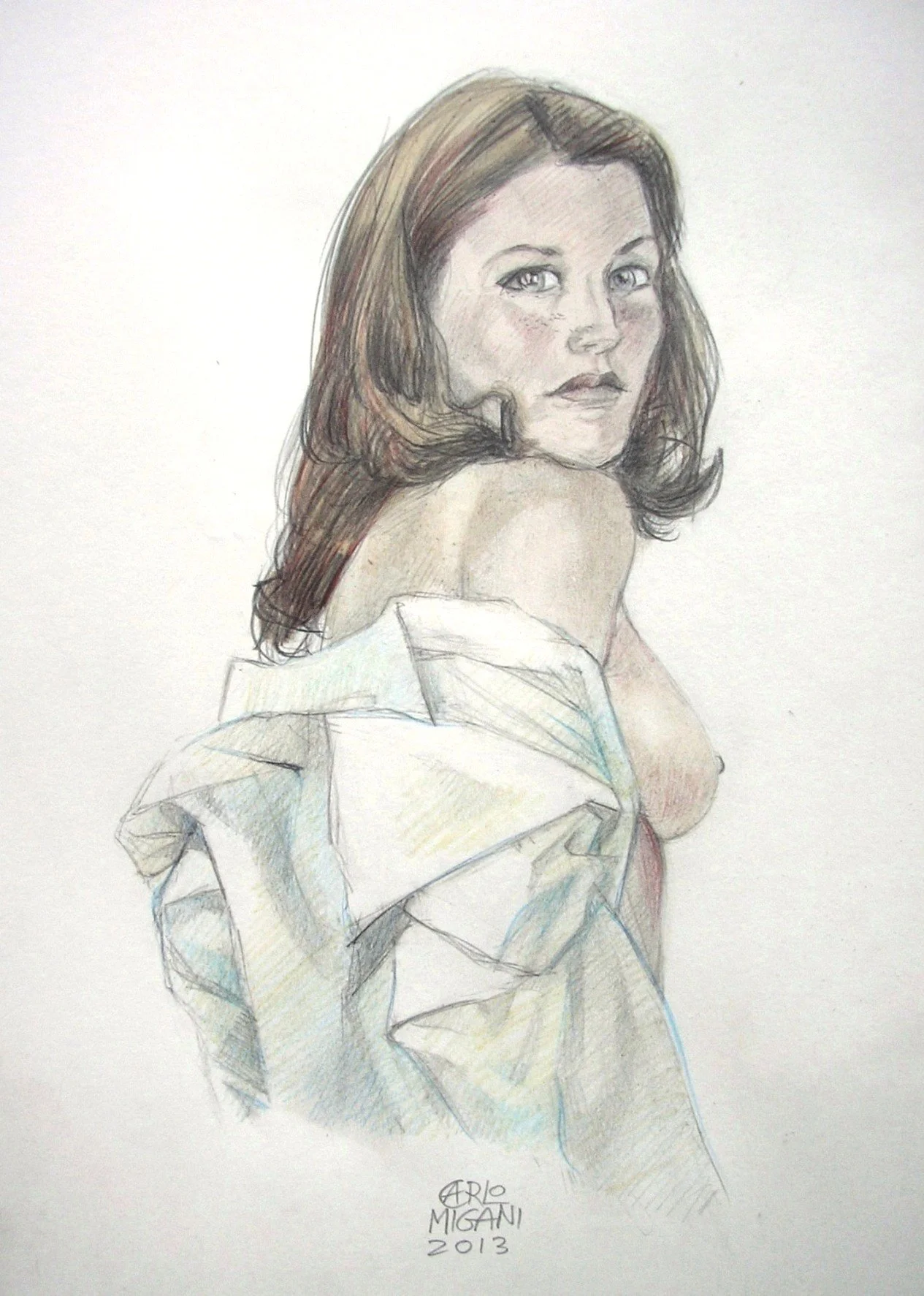 Giada. Matite colorate su carta, 2013