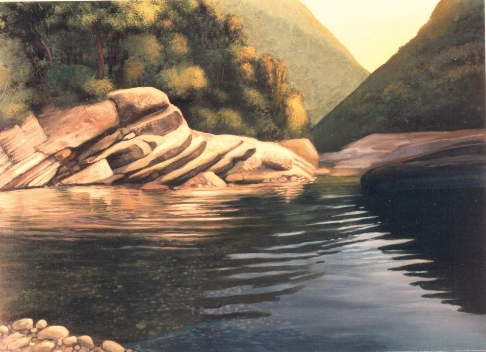 Sul fiume. Olio su tela, 1994