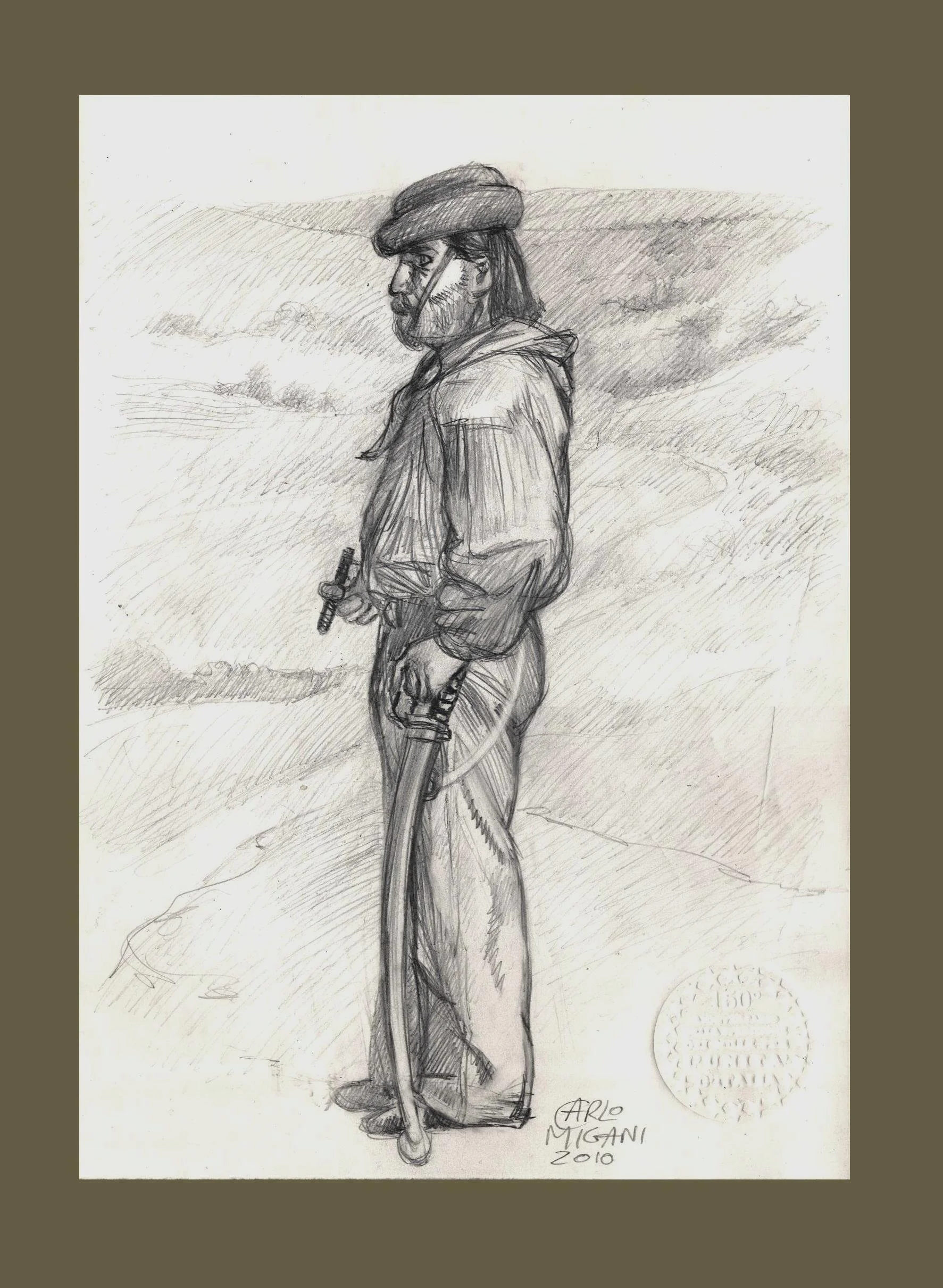 Garibaldi. Matite su carta, 2010
