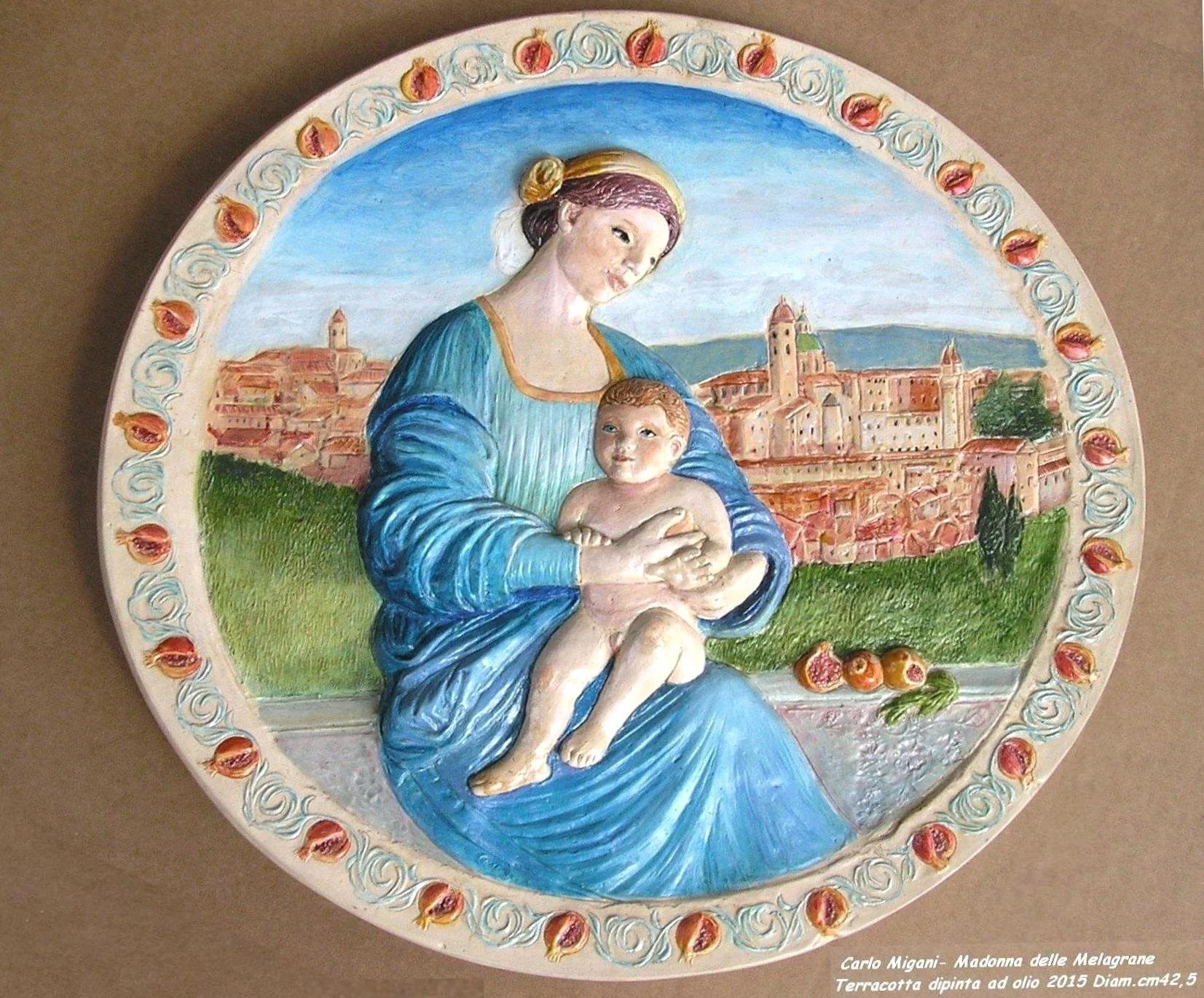 Madonna delle Melagrane. Maiolica dipinta, 2015