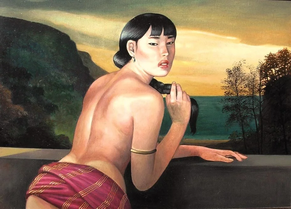 Ultimo sole cinese. Olio su tela, cm 47,5x66. 1997-98