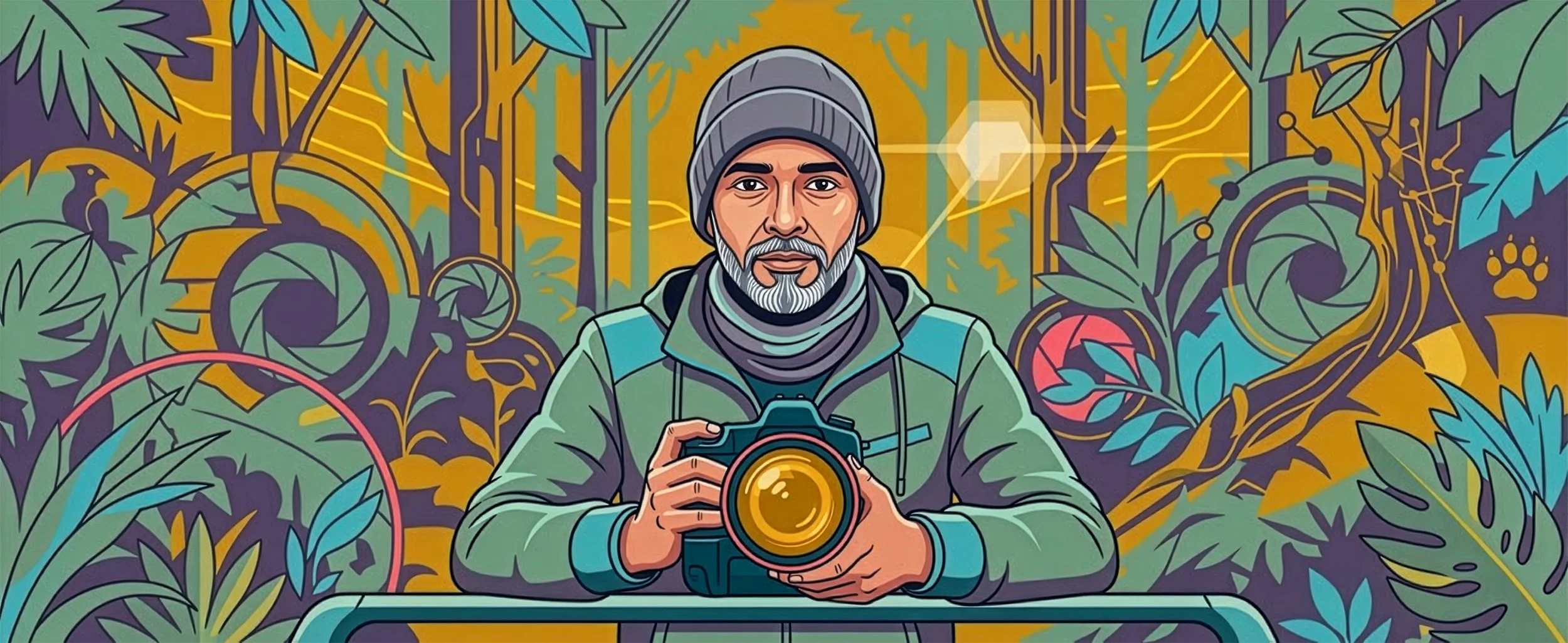 Banner image of a photographer