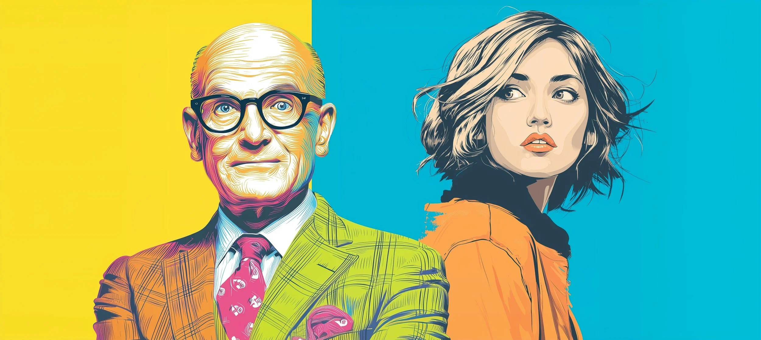 Banner image of an old boss and a young employee