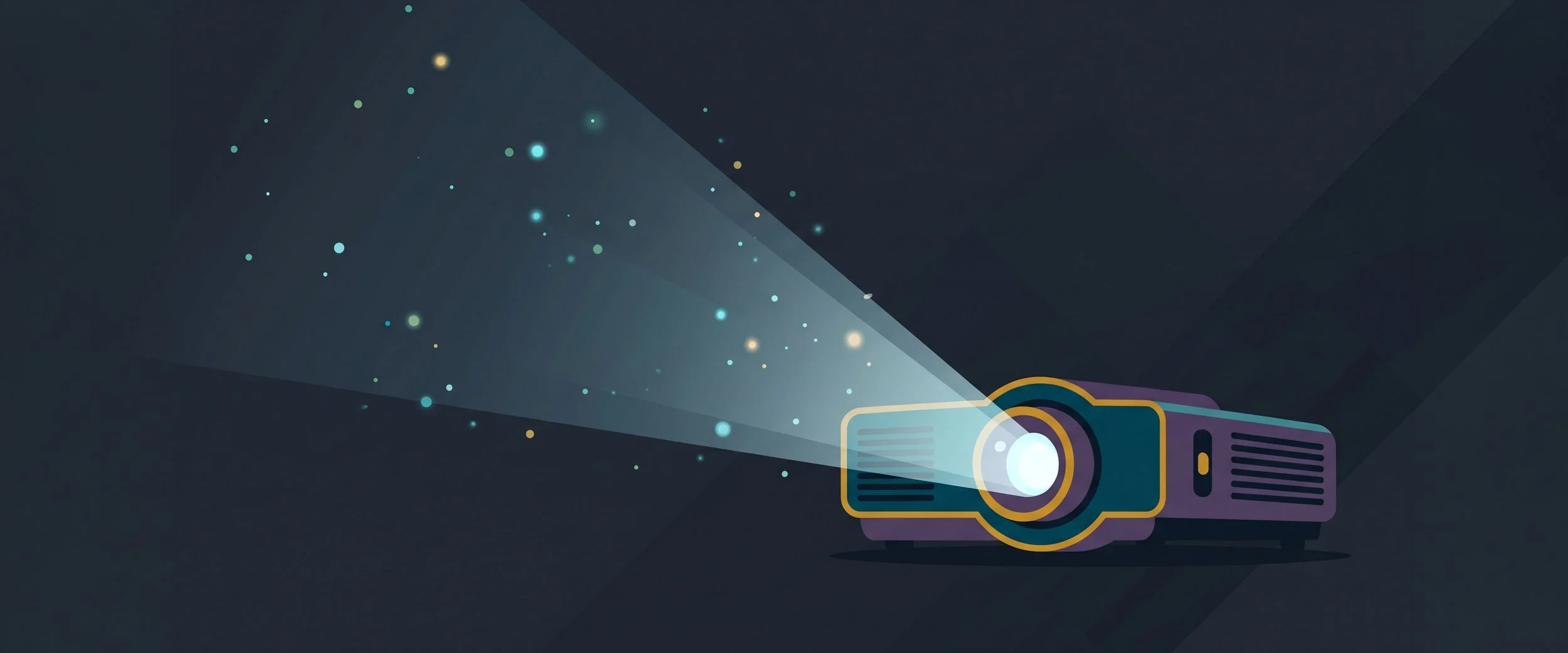 Image of a projector with a light beam