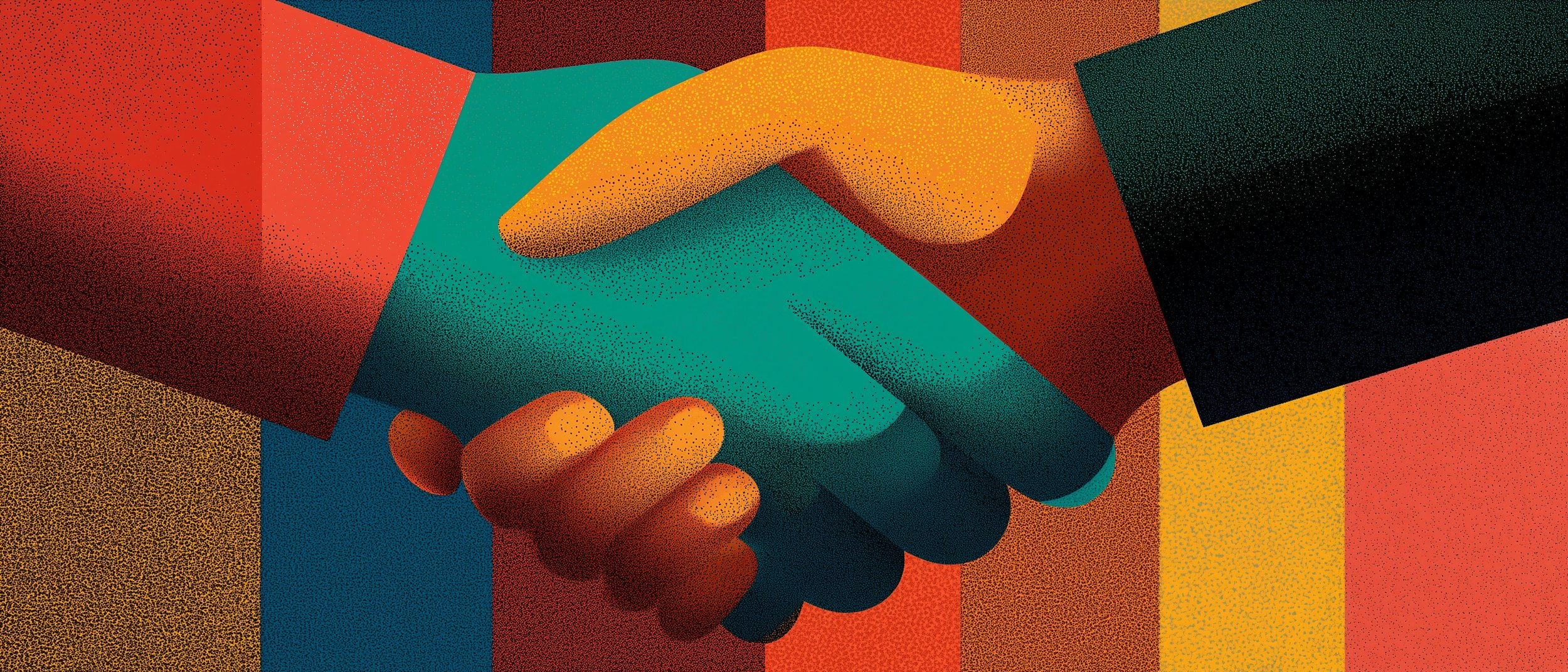 Banner image of a handshake