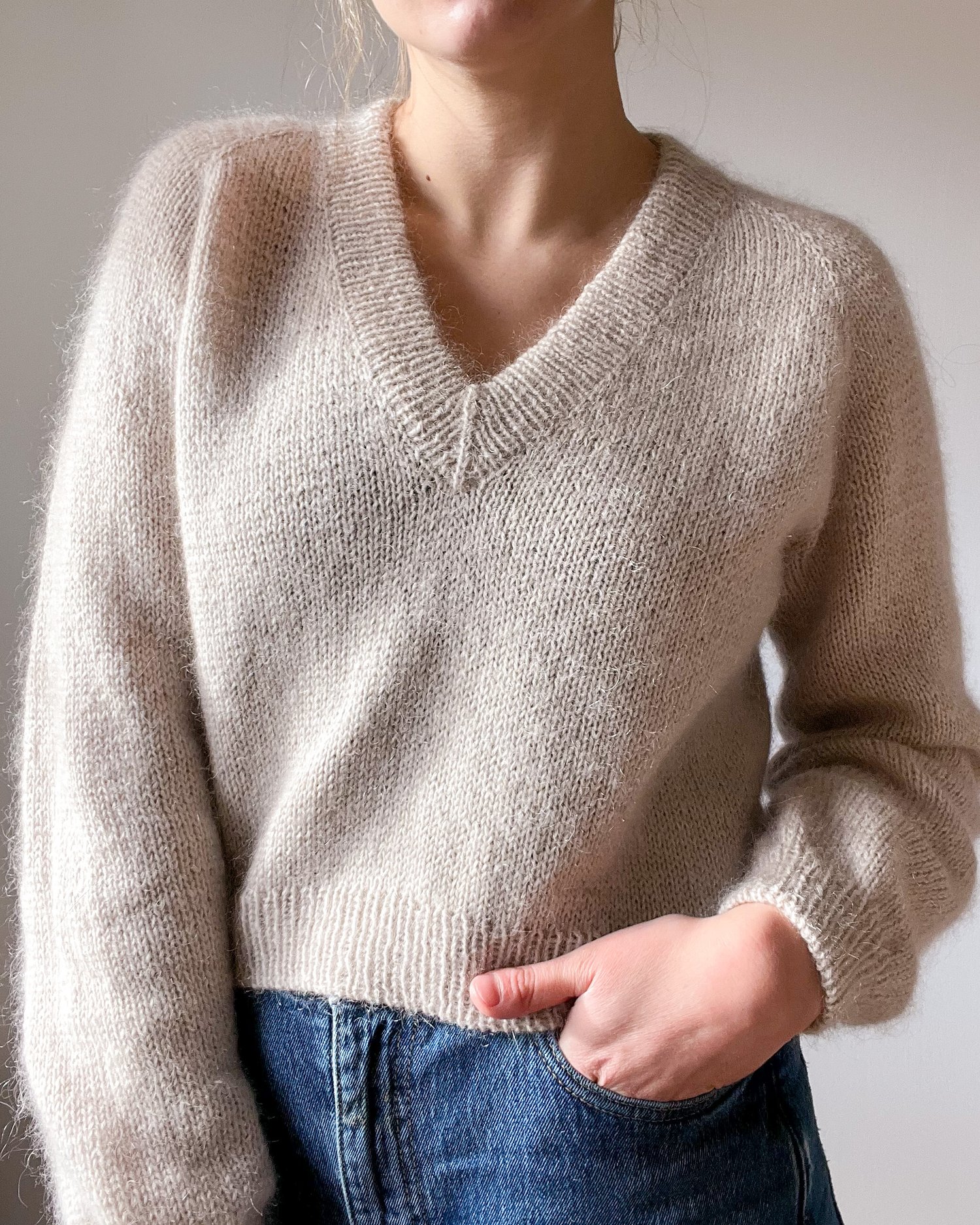 Semper Sweater V-Neck — The Knit Purl Girl