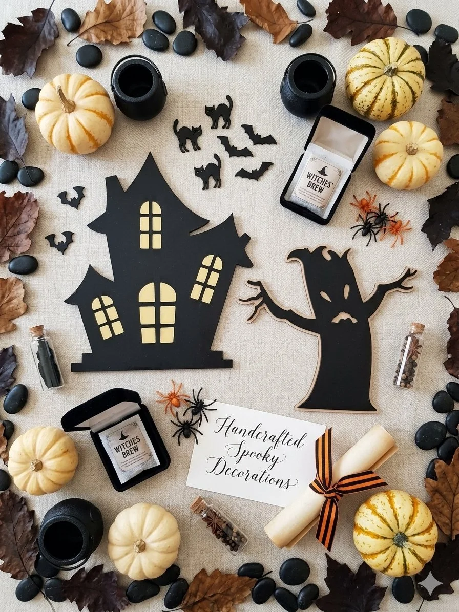 🏚️ Maison hantée & arbre mystérieux – mini monde, table sensorielle